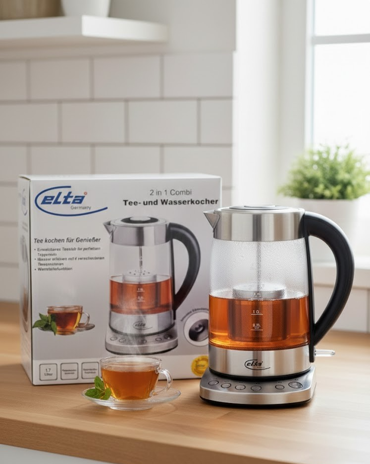 Elta 2in1 Tee- & Wasserkocher TK-2200.1 1,7L 2400W Kombi